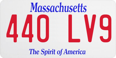 MA license plate 440LV9