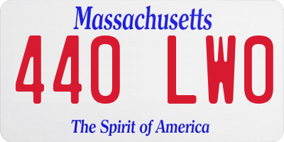 MA license plate 440LW0