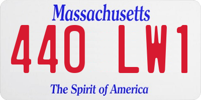MA license plate 440LW1