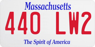 MA license plate 440LW2