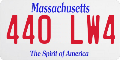 MA license plate 440LW4