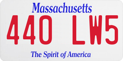 MA license plate 440LW5