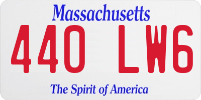 MA license plate 440LW6