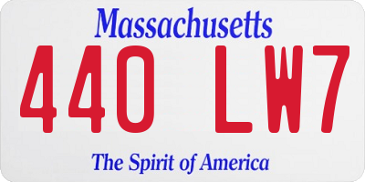 MA license plate 440LW7