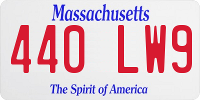 MA license plate 440LW9