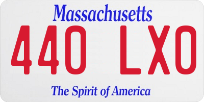 MA license plate 440LX0