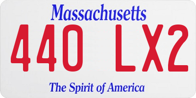 MA license plate 440LX2