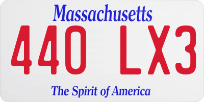 MA license plate 440LX3