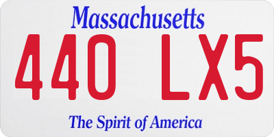 MA license plate 440LX5