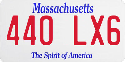 MA license plate 440LX6