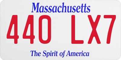 MA license plate 440LX7
