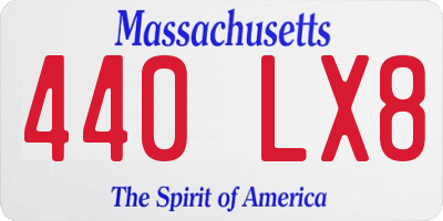 MA license plate 440LX8