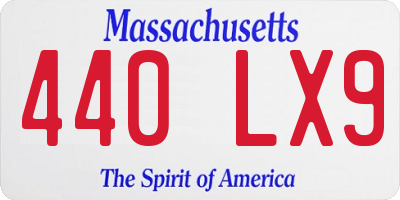 MA license plate 440LX9