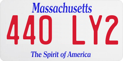 MA license plate 440LY2