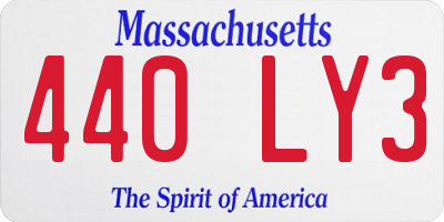 MA license plate 440LY3