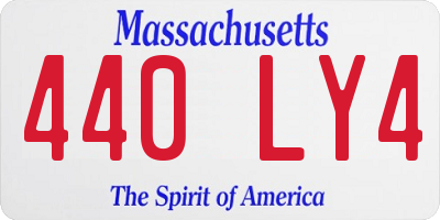MA license plate 440LY4