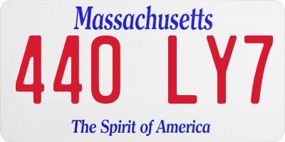 MA license plate 440LY7