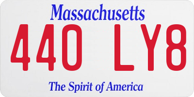 MA license plate 440LY8
