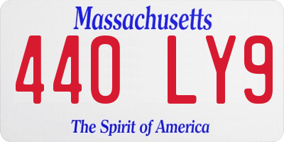 MA license plate 440LY9