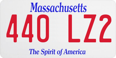 MA license plate 440LZ2