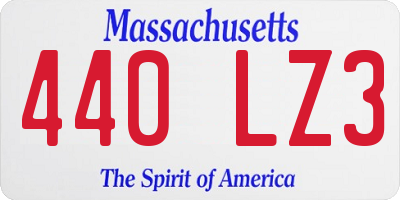 MA license plate 440LZ3