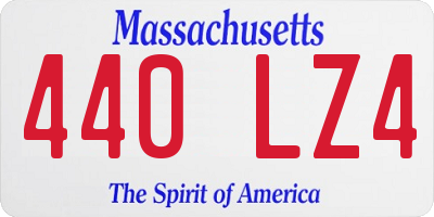 MA license plate 440LZ4