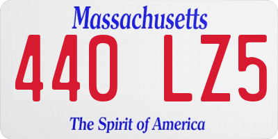 MA license plate 440LZ5