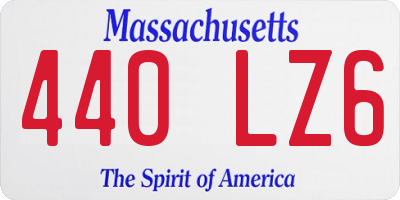 MA license plate 440LZ6
