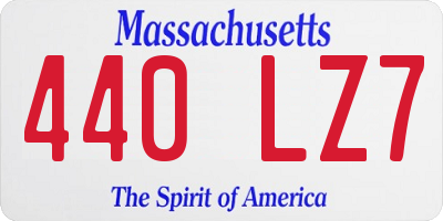 MA license plate 440LZ7