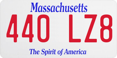 MA license plate 440LZ8