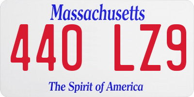 MA license plate 440LZ9