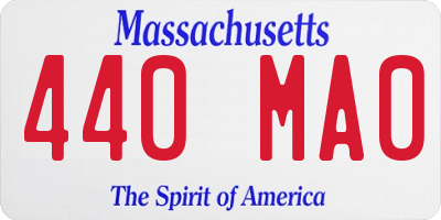 MA license plate 440MA0