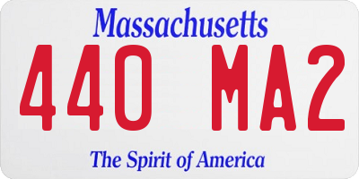 MA license plate 440MA2