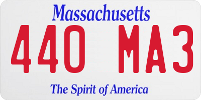 MA license plate 440MA3