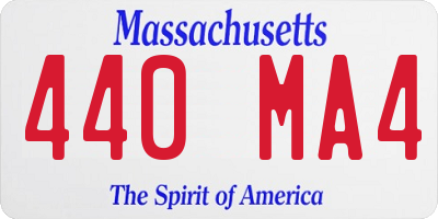 MA license plate 440MA4