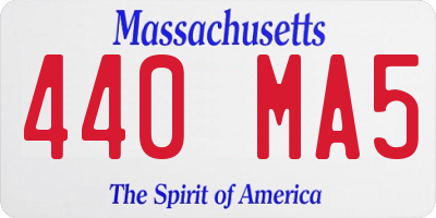 MA license plate 440MA5