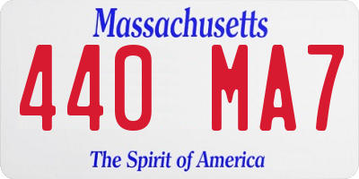 MA license plate 440MA7