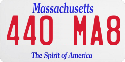 MA license plate 440MA8