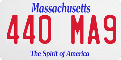 MA license plate 440MA9