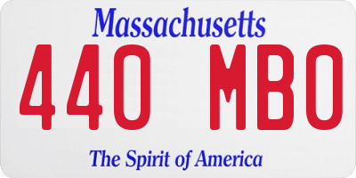 MA license plate 440MB0