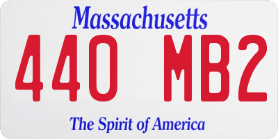 MA license plate 440MB2