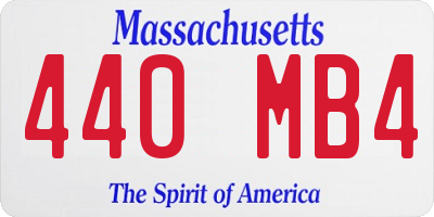 MA license plate 440MB4