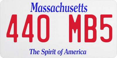 MA license plate 440MB5