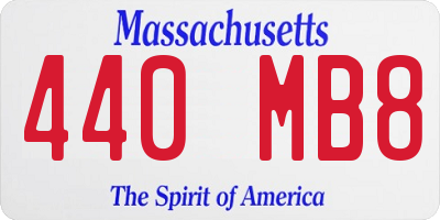 MA license plate 440MB8