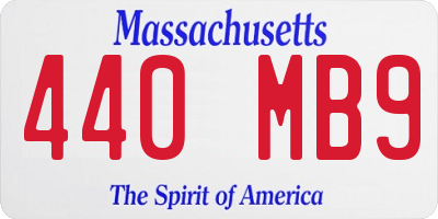 MA license plate 440MB9