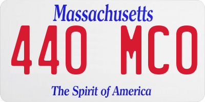 MA license plate 440MC0