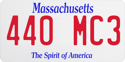MA license plate 440MC3