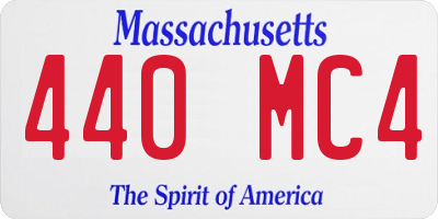 MA license plate 440MC4