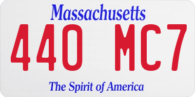 MA license plate 440MC7