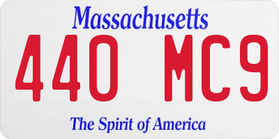 MA license plate 440MC9